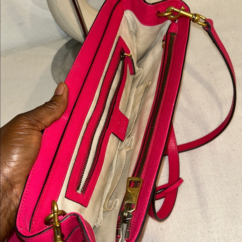 Gucci Red bright bite Leather Tote Bag authentic +certificate of authenticity - Picture 16 of 17